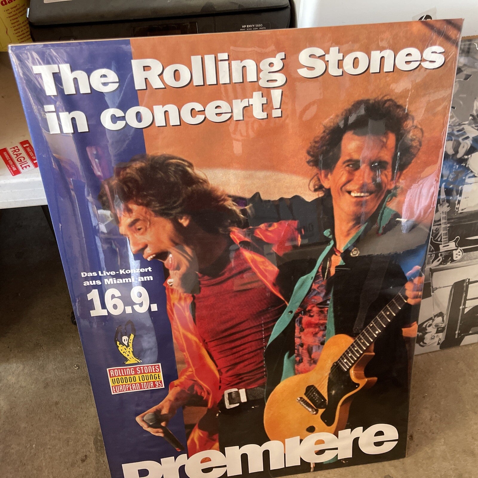 #197 Rolling Stones Vintage Original UK Tour Concert Poster 1995 Voodoo Lounge8