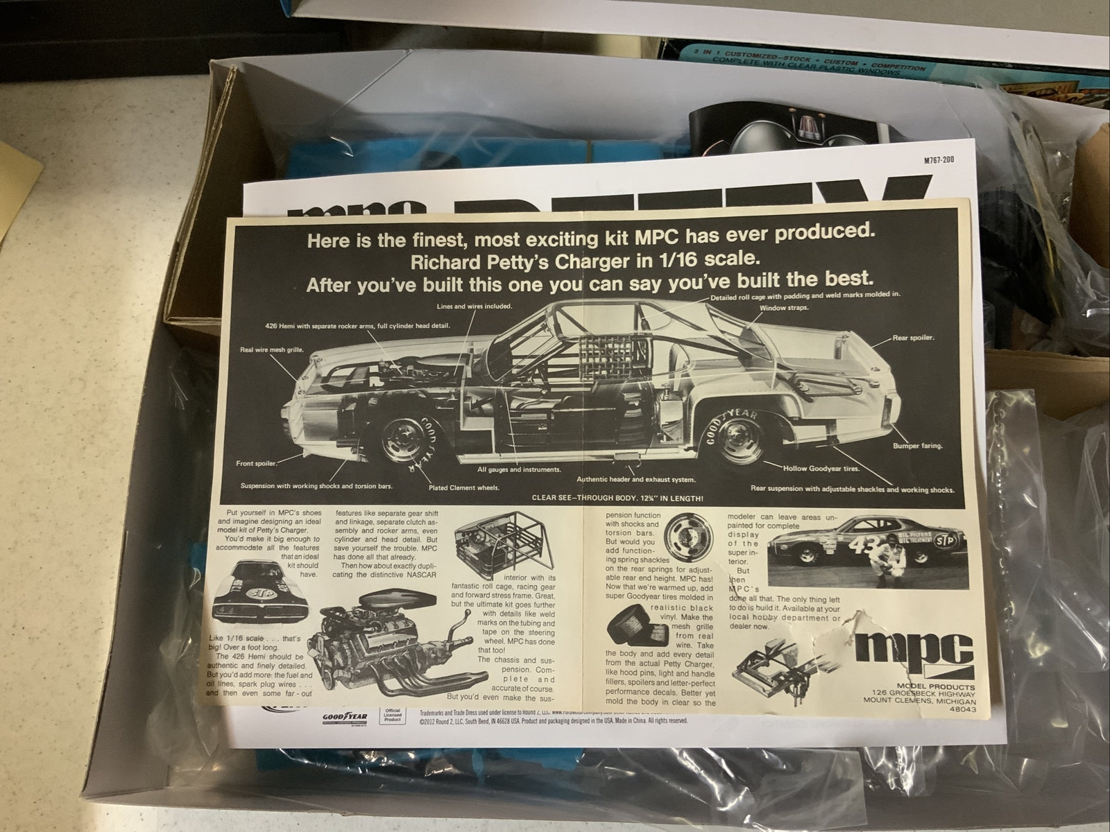 MPC Super Petty 1973 Dodge Charger 1/16 Scale Model Kit -NIB9