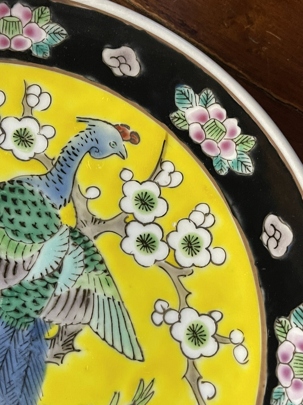 Antique Japanese Signed Pottery Enamel Plate1
