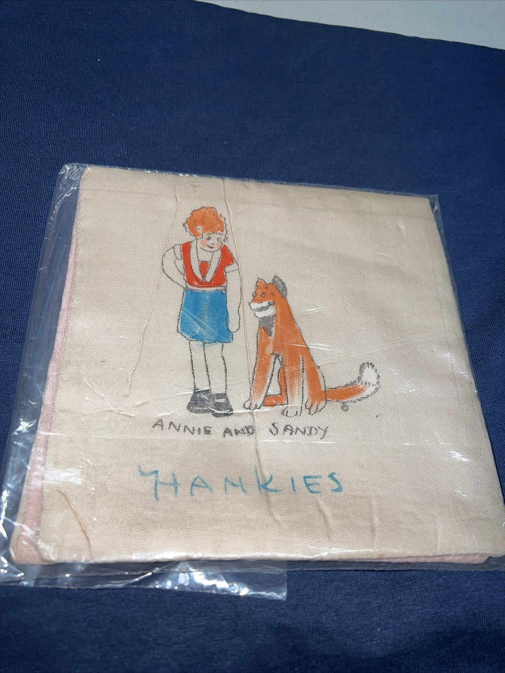 Vtg Little Orphan Annie & Sandy comic book Character 1930s hanky handkerchief0