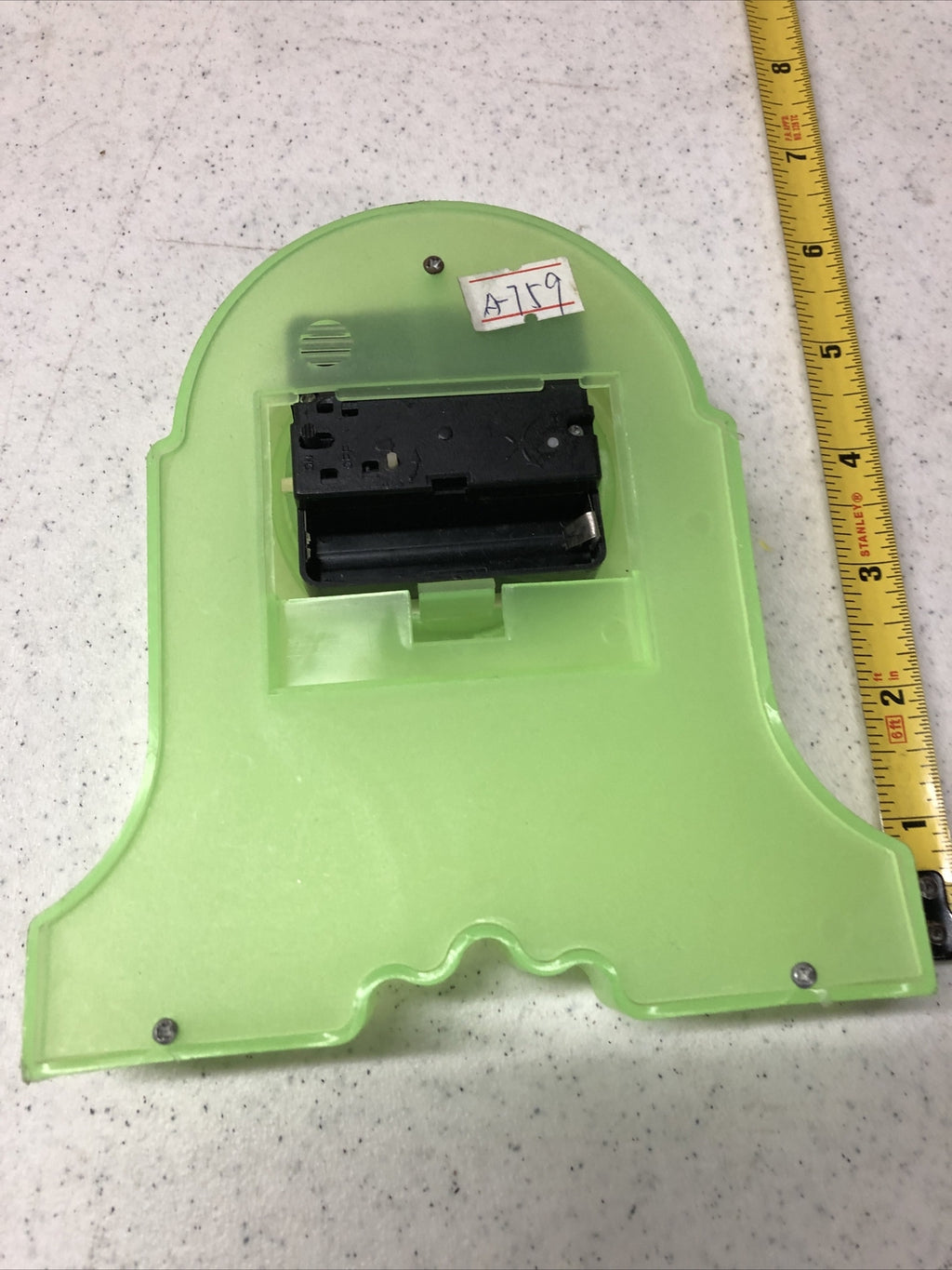 Vintage Pop Plastic Arch Clock Neon Green Kids  W/o Batterie Untested2