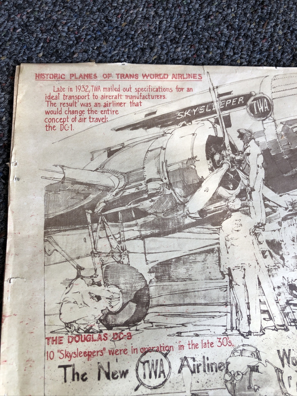 Historic Planes Of Trans World Airlines- July 1st, 19331