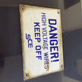 Early Porcelain Sign Danger High Voltage Keep Off Southern California Edison0