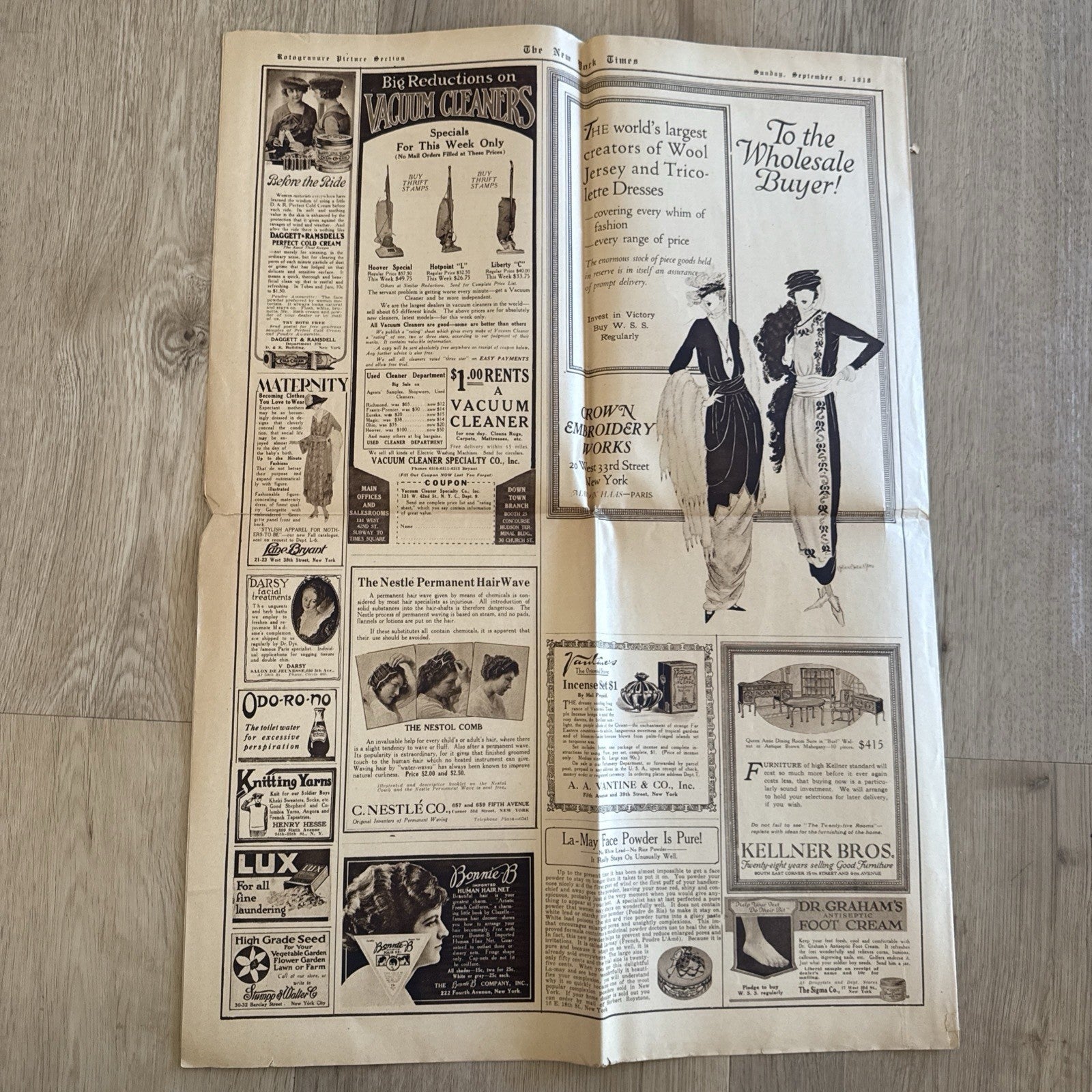 1919 antique NEW YORK TIMES rotogravure PARADE WWI SHIPS ADS FASHION5
