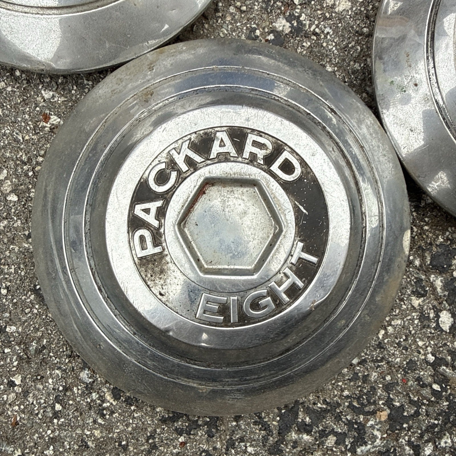 1940's Vintage Packard Eight Center 8" Hub Cap HUBCAP Center Cap Set of 45