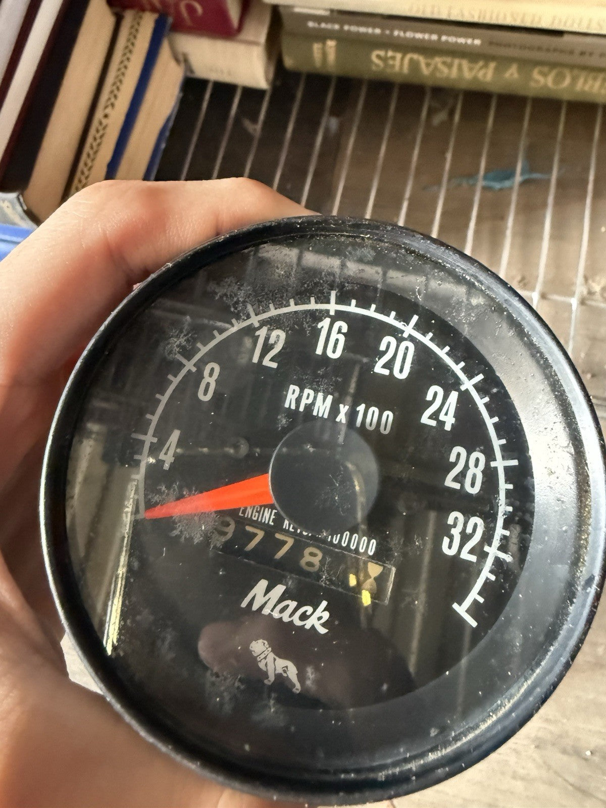 Vintage Mack Truck Mechanical Tachometer Gauge with Hour Meter 3200 RPM1
