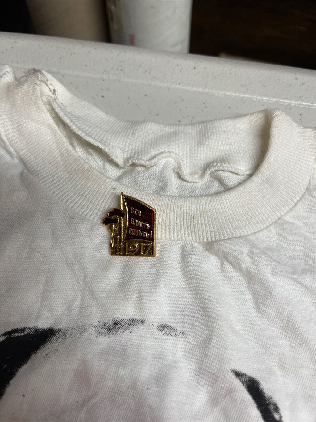 Orig. 1980s Vintage Russia Perestroika Gorbachev t-Shirt Soviet ussr Leningrad4