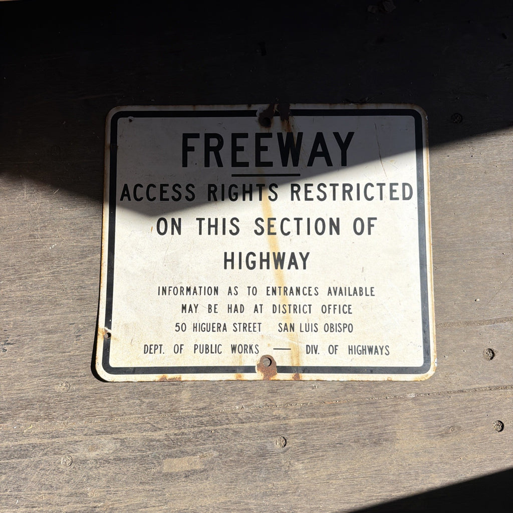 Vintage California Road Freeway City of San Louis Obispo Porcelain Sign0