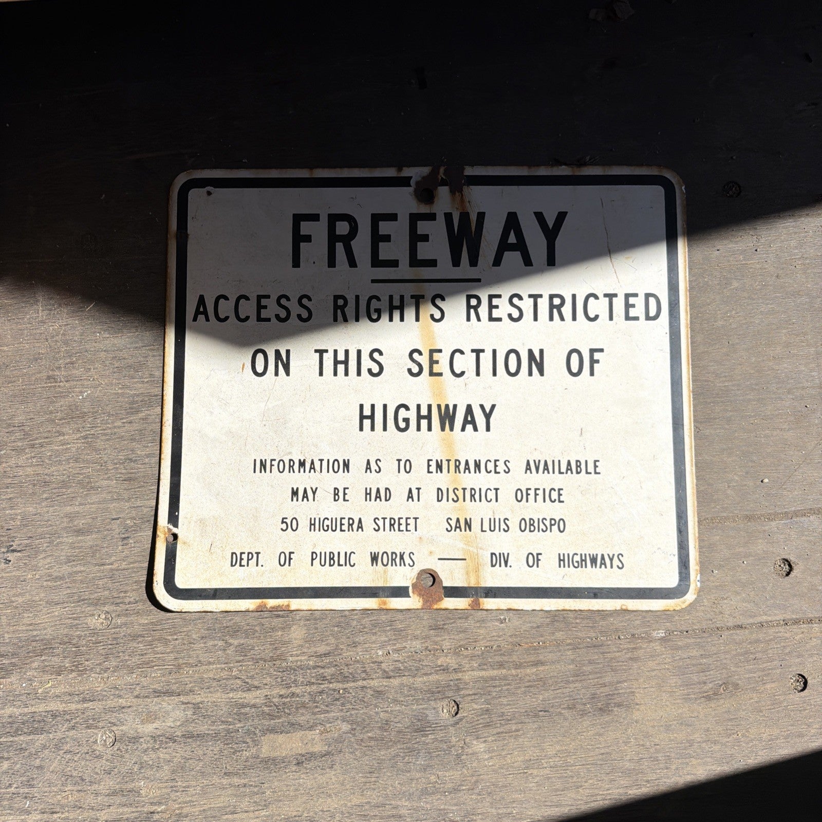 Vintage California Road Freeway City of San Louis Obispo Porcelain Sign0