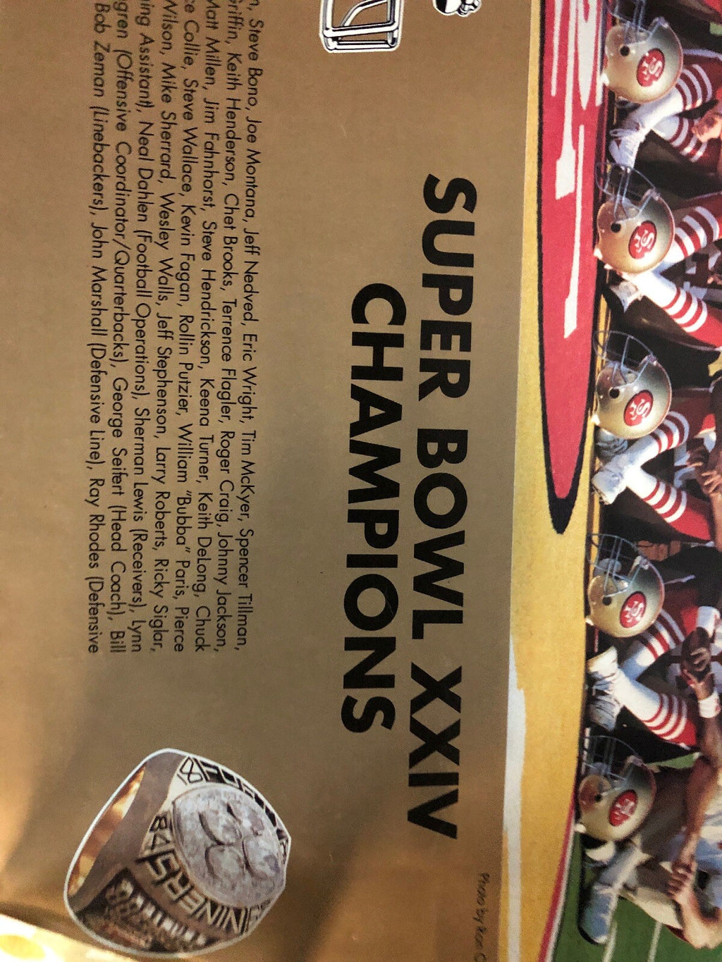 13 ea lot of1989 SF 49ers Super Bowl XXIV Champ Poster - Montana, Lott, Rice2