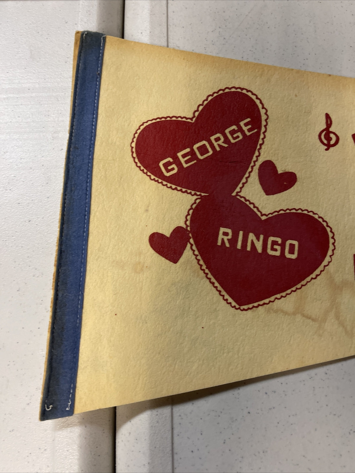 1964 We Love You George And Ringo Full Size Pennant1