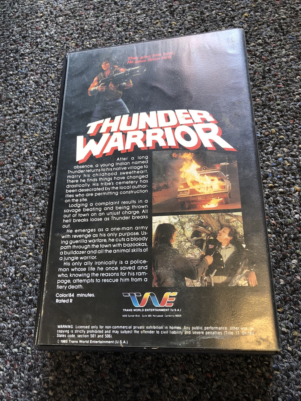 Thunder Warrior 1987 ACTION ADVENTURE Beta Tape Not VHS1