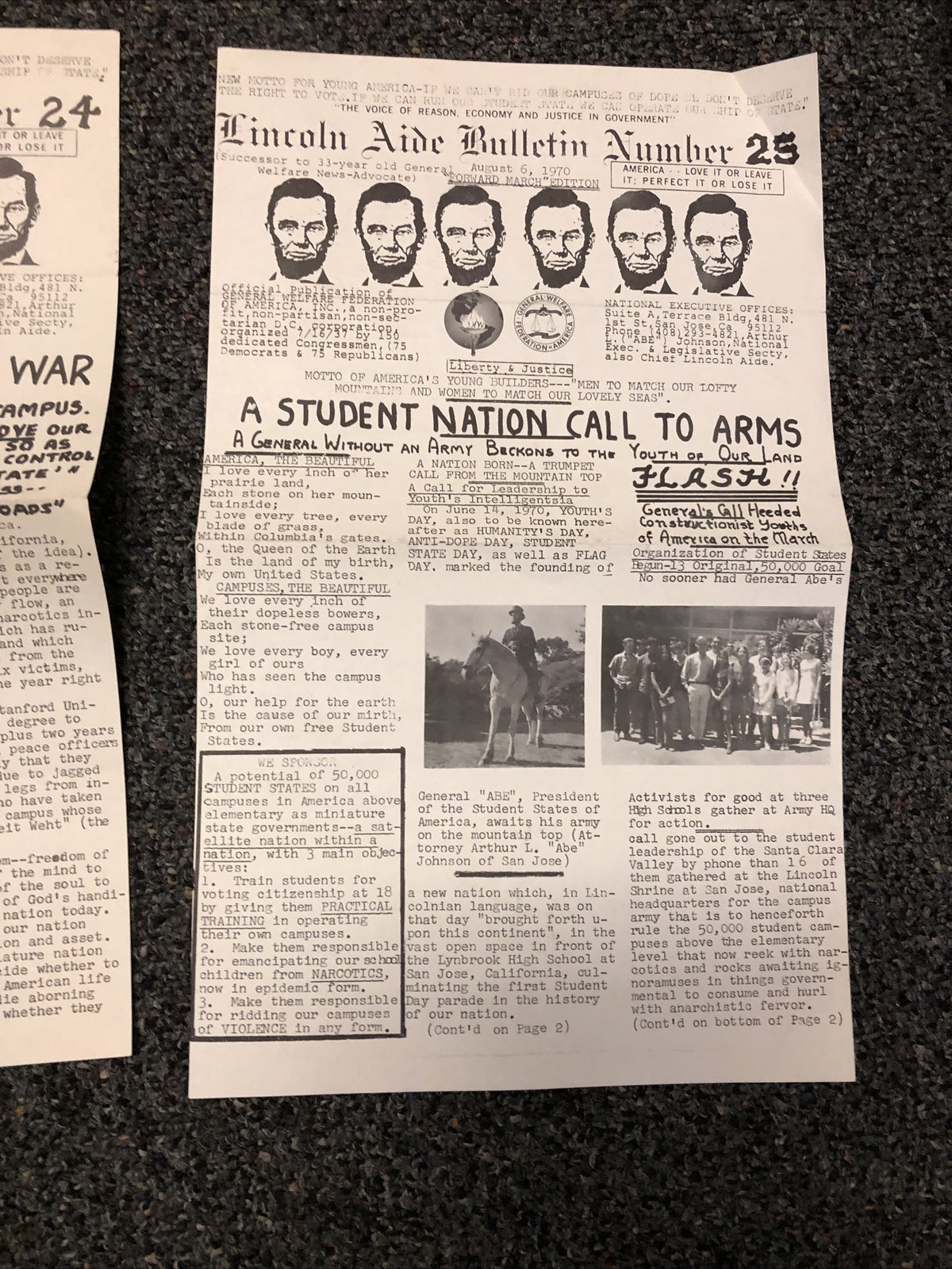 Lot 3 Lincoln Aids Bulletin Number 23-25 Ofc general welfare federation American2