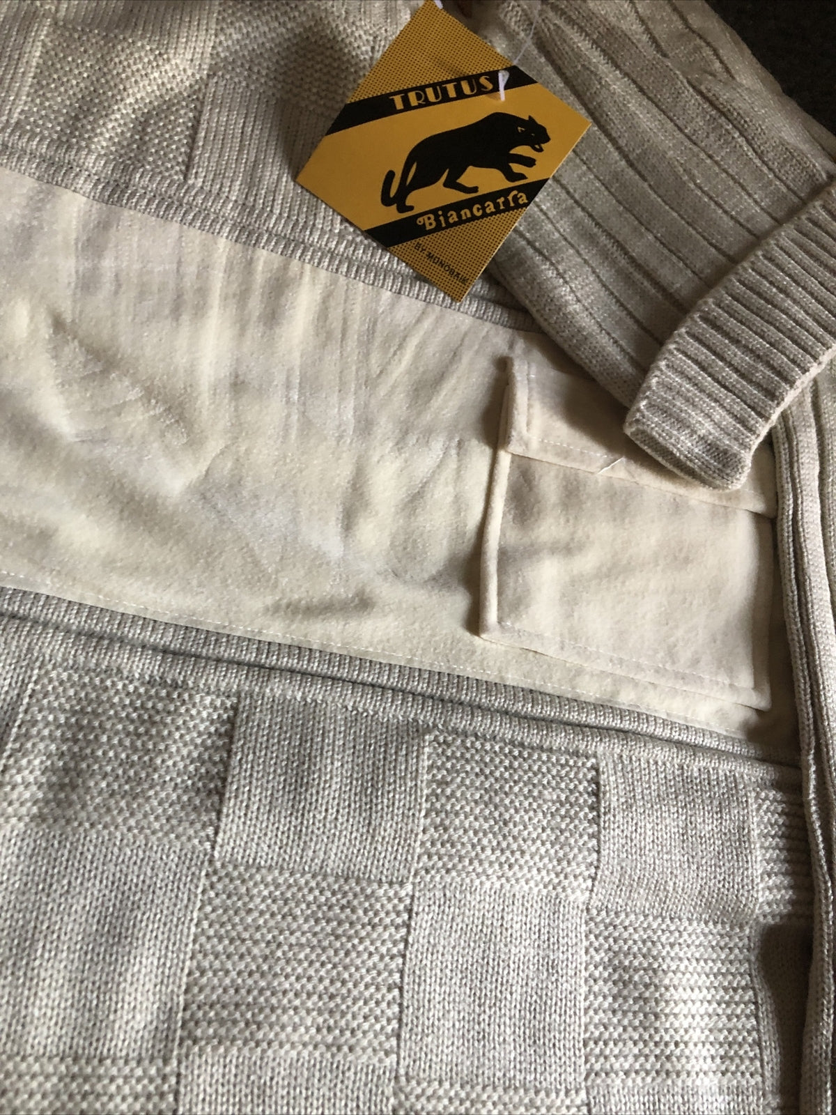 Vintage 90's NOS Trutus Biancarra Mens Sweater With Matching Beanie NWT Size M1