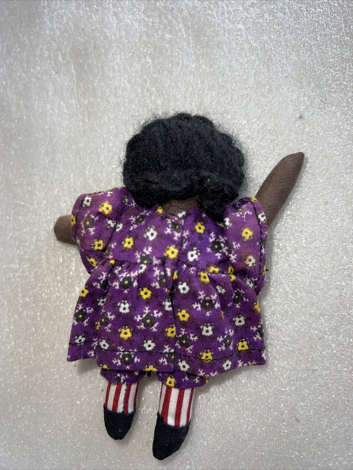 4” Cute Tiny Colombian Style? Art Cloth Doll Painted Face Hand Made3