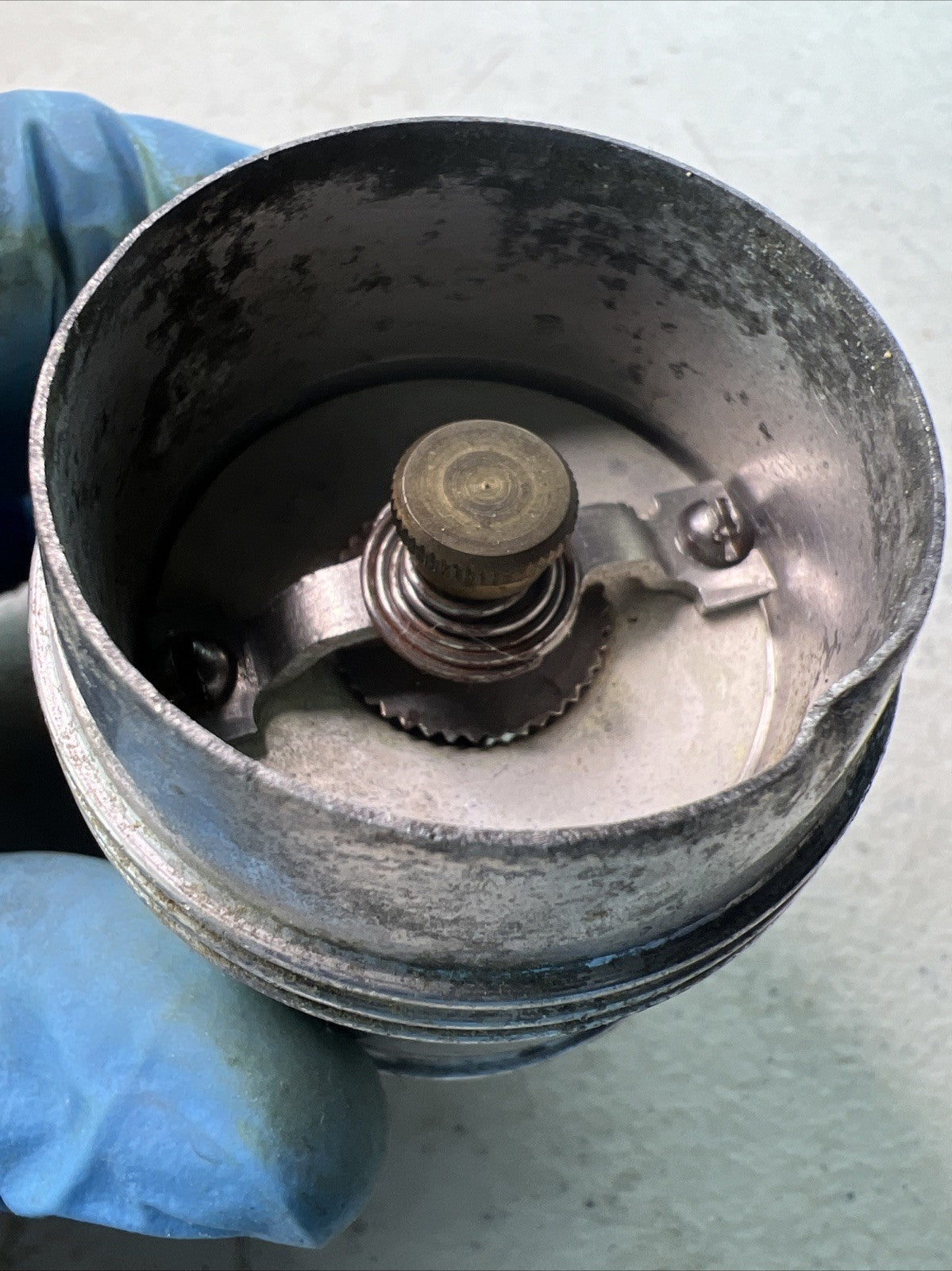 Vintage  Alloy Aluminum  Barrel Style Crank Pepper Grinder3