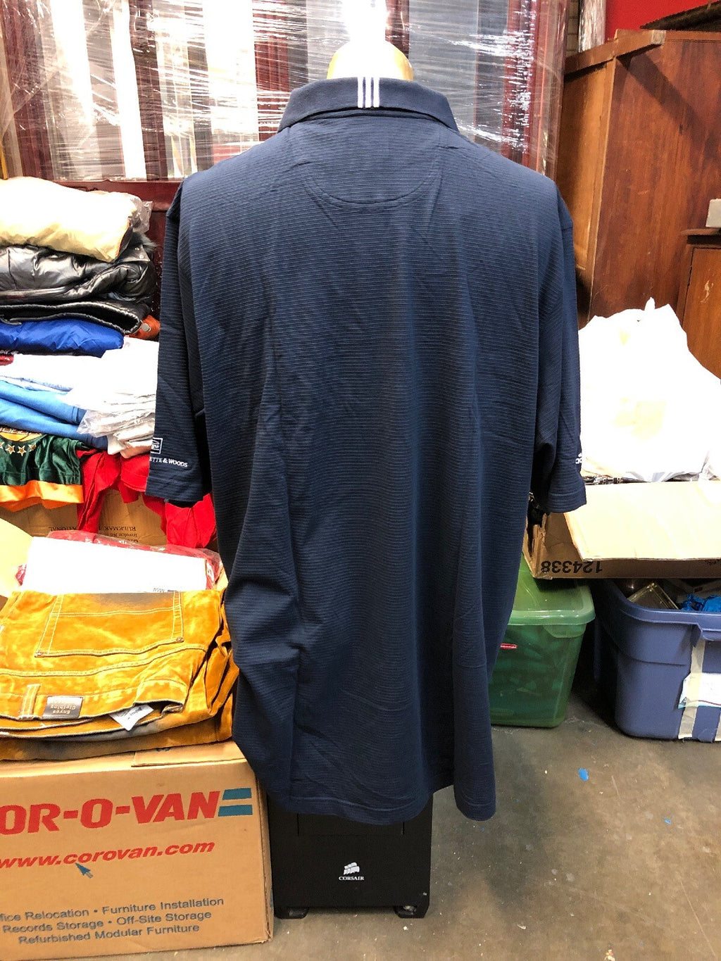 ADIDAS MEN'S GOLF POLO SHIRT, SIZE: XX-LARGE, COLOR: NAVY KBW Custom Made1