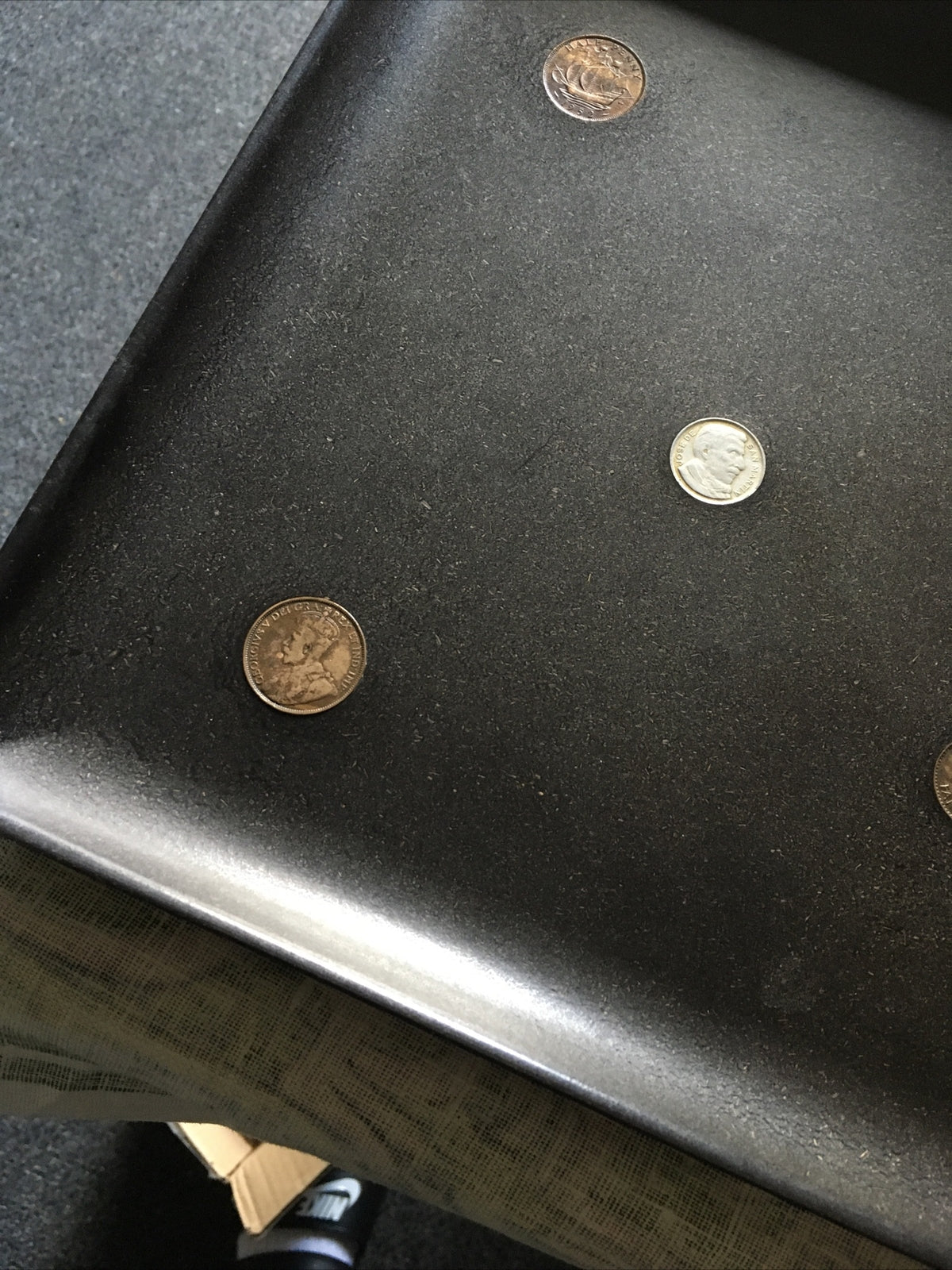 Vintage Mid Century COUROC Tray With Foreign Coins 15”x10.5”2