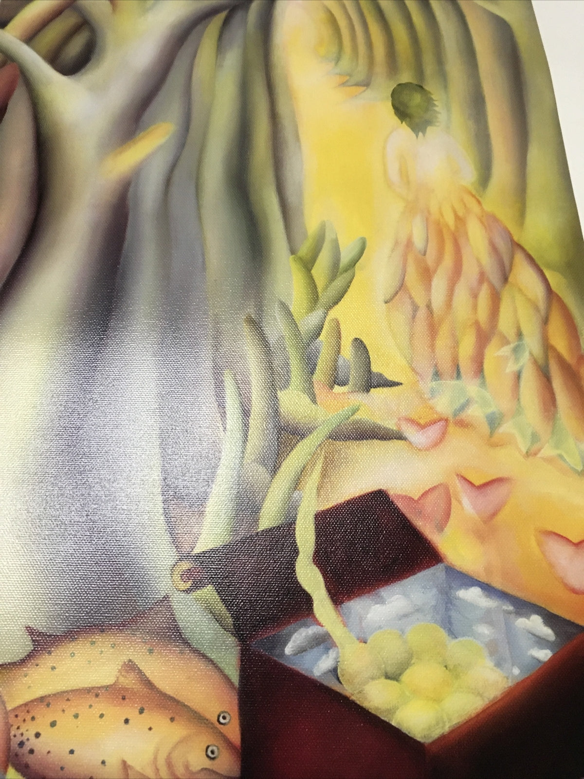 Wall Art Oil Painting Print Surrealist Fishes Women Desert Frida Kahlo Style8