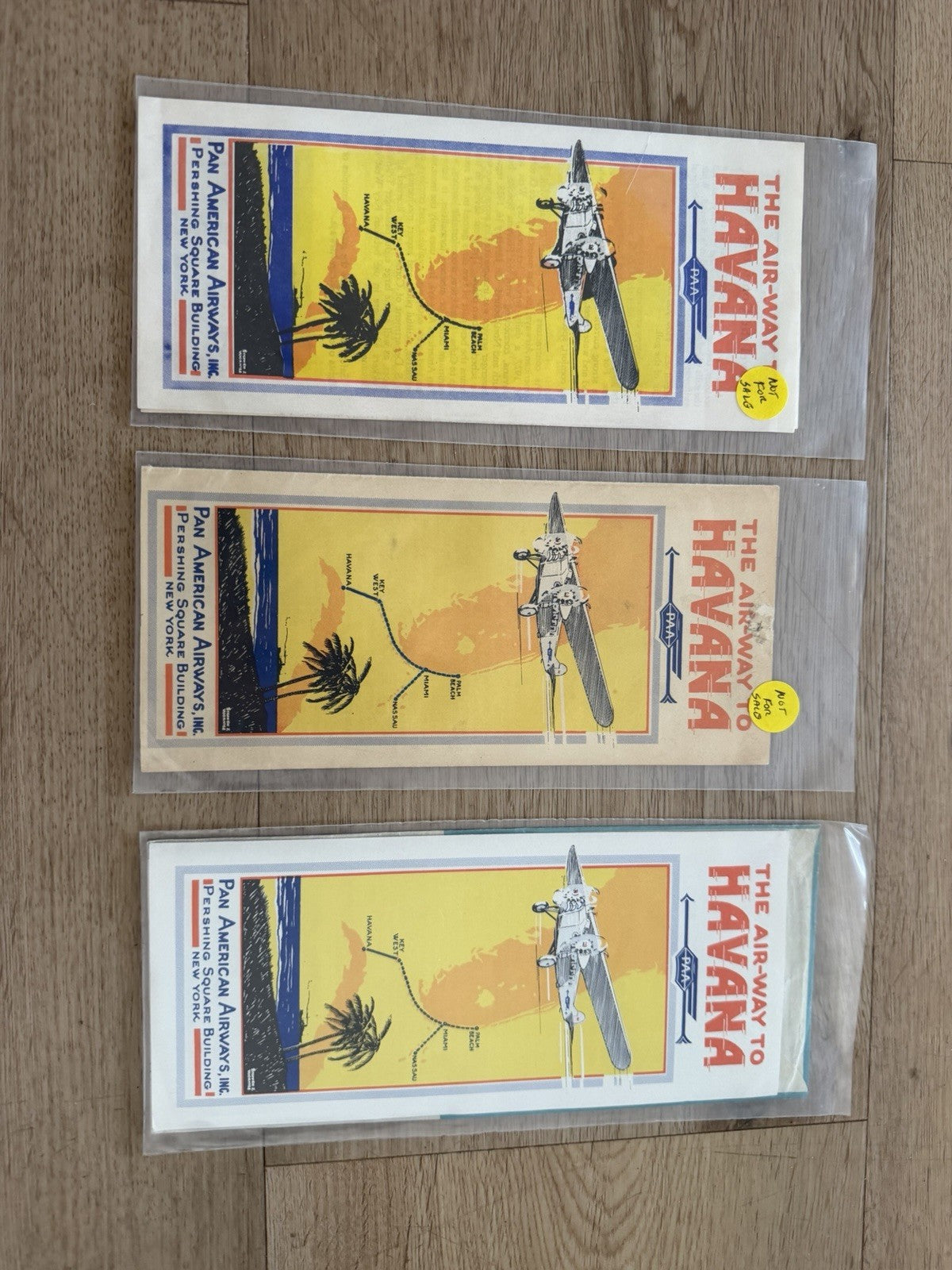 Original 1928 Pan American Airways timetable and route map brochure Lot Havana0