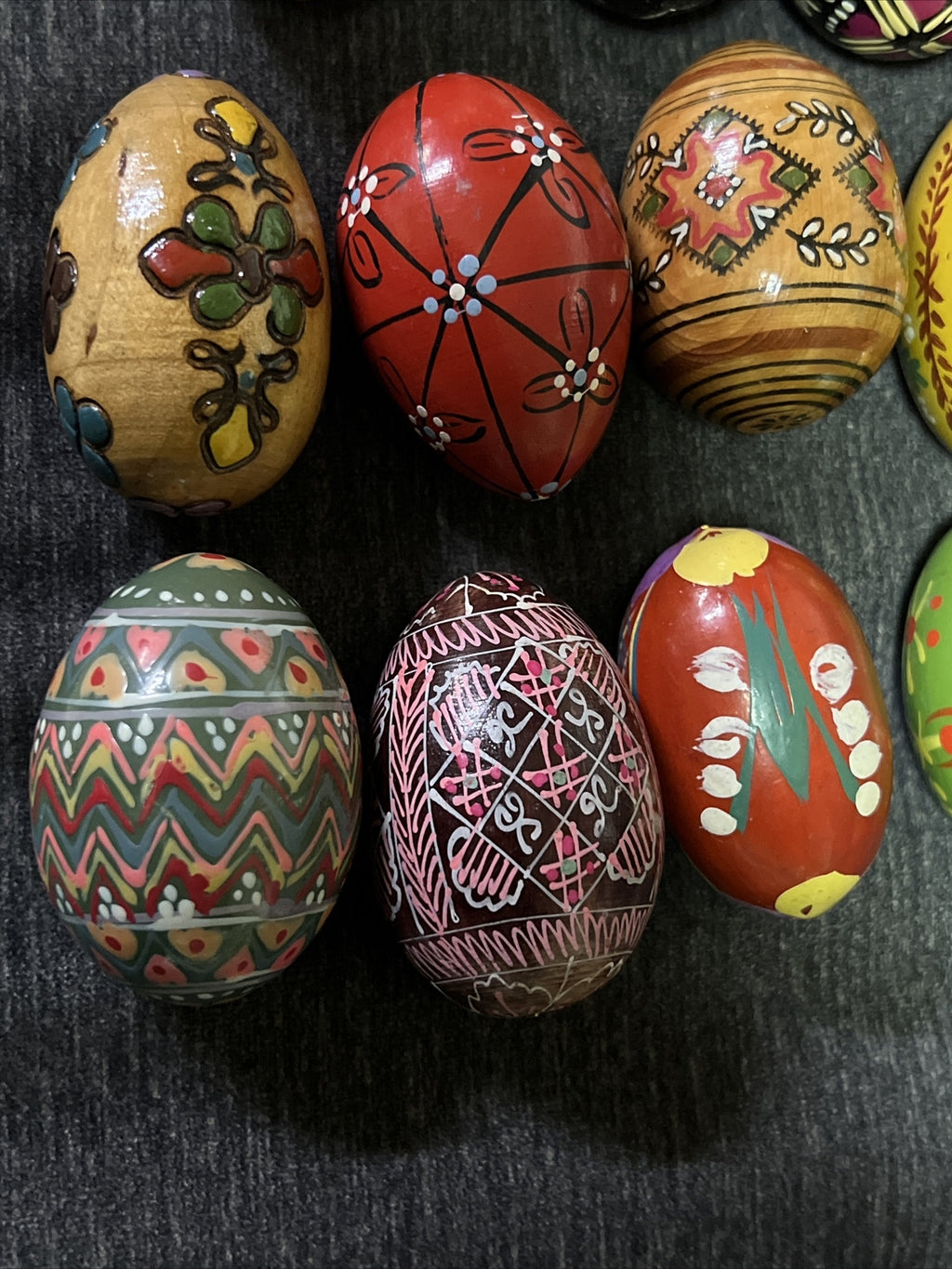 14 Vtg Beautiful UKRAINE Hand Made Pysanky Easter Eggs, Painted Pysanka Wood Art4