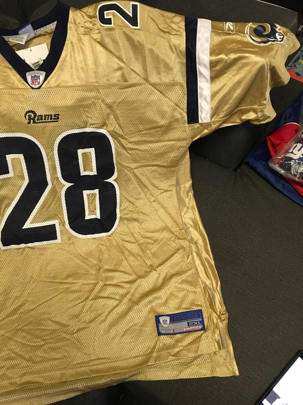 Official Reebok NFL Marshall Faulk St. Louis Rams Jersey - Medium - On Field2