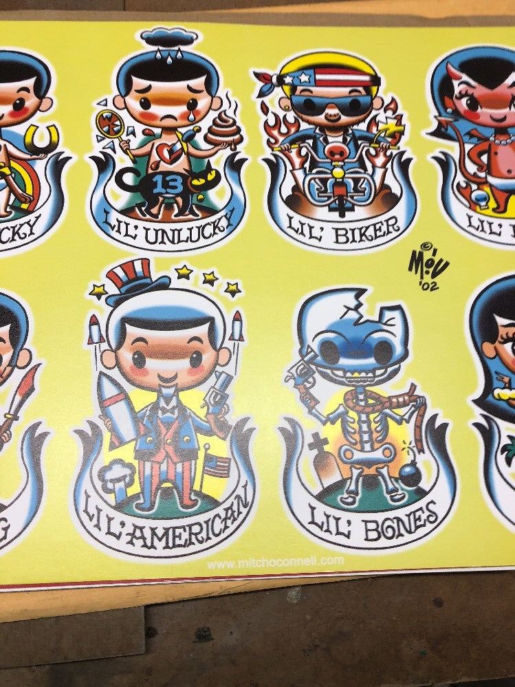 Mitch OConnell “Lil Devil” Flash Art Sheet No Sticker 2001 Rare!2