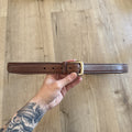 Saks Fifth Avenue Mens Brown Italian Leather Dress Belt Size 420