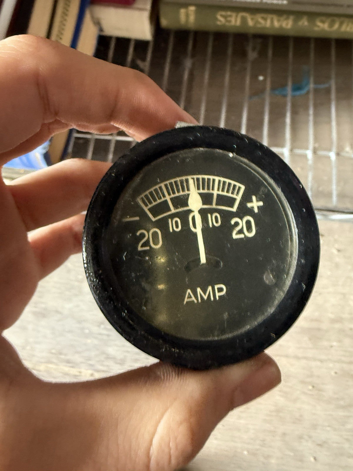 Vintage 20-0-20 Ammeter Amp Gauge - Tulip Needle - Tractor Hot Rod Aircraft1