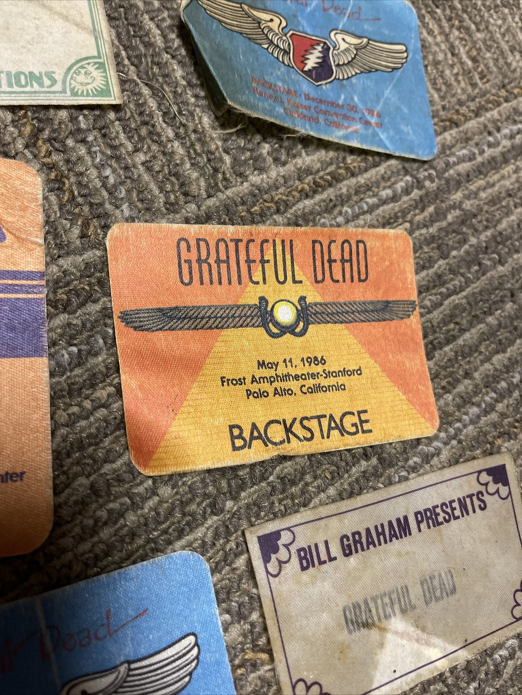 Jerry Garcia Backstage Passes Lot of 10 Tour 1980s Grateful Dead Bill Graham9