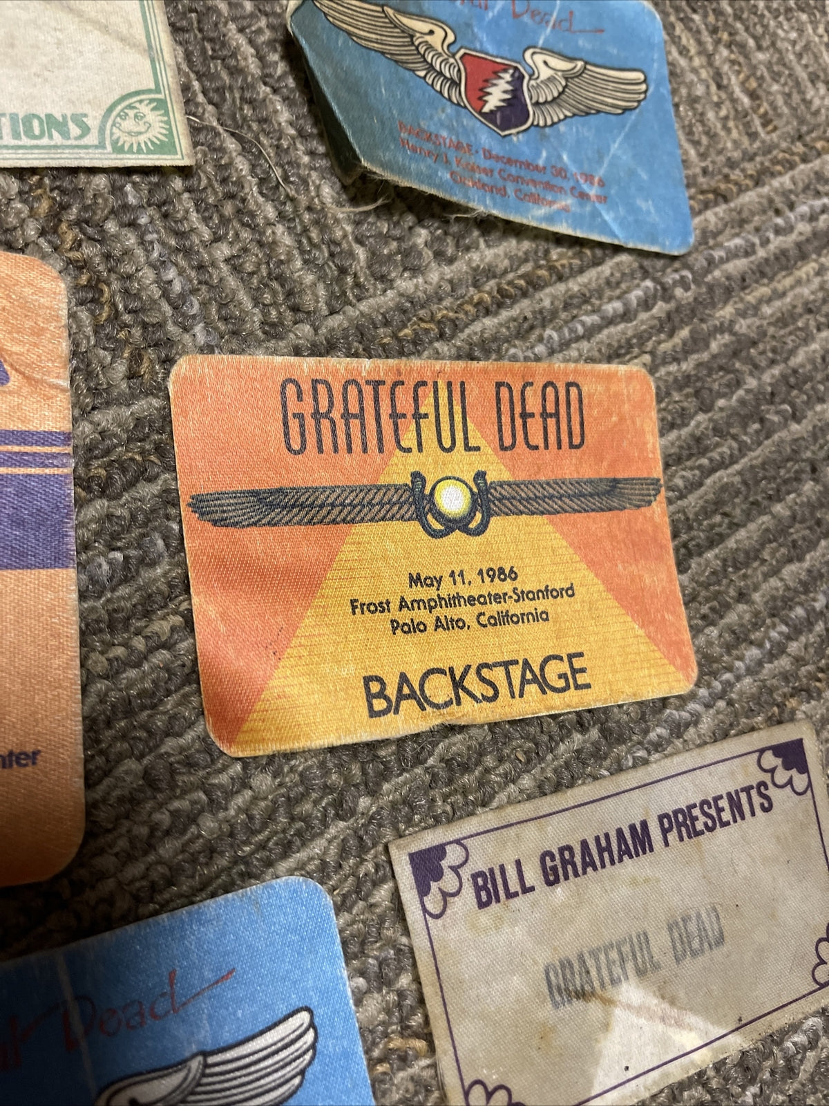 Jerry Garcia Backstage Passes Lot of 10 Tour 1980s Grateful Dead Bill Graham9