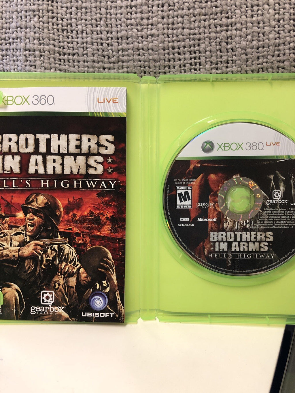 Brothers In Arms Hell's Highway Xbox 360 Great Condition1