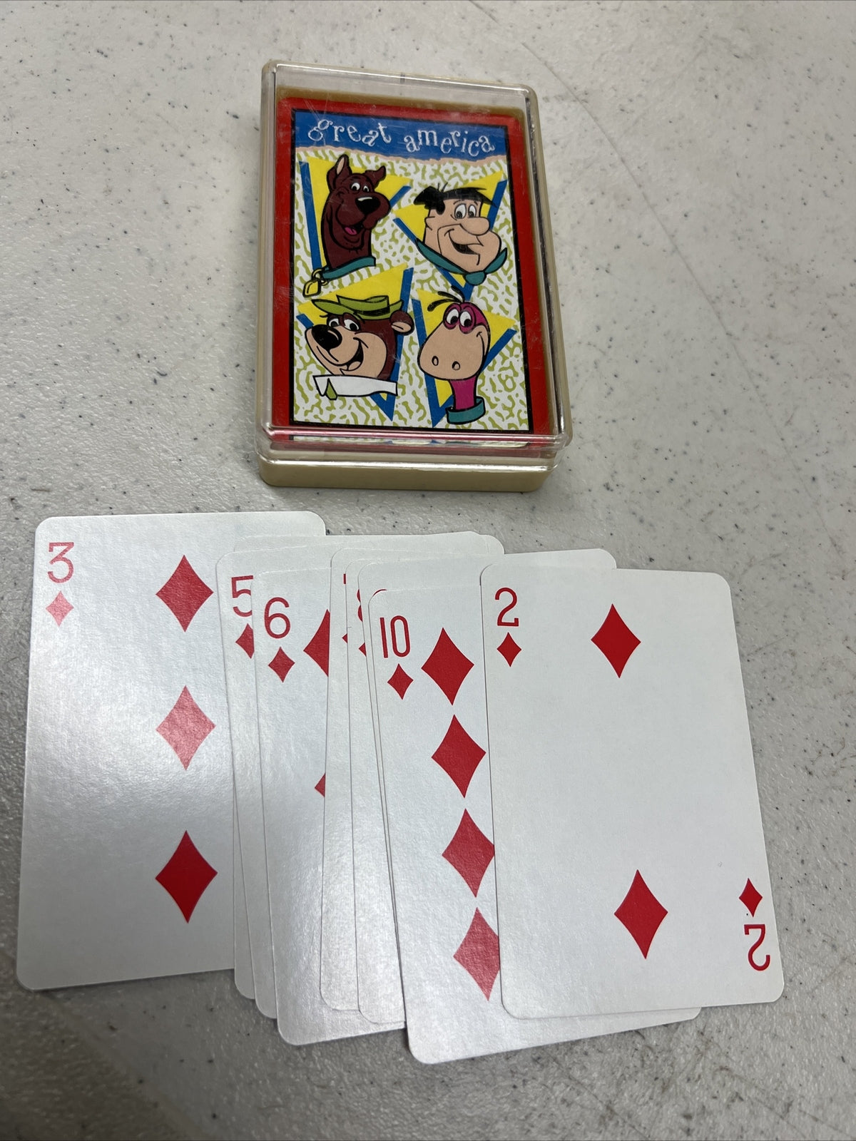 Vintage Great America Hannah Barbera Playing Cards , Flinstones , Scooby Doo 0