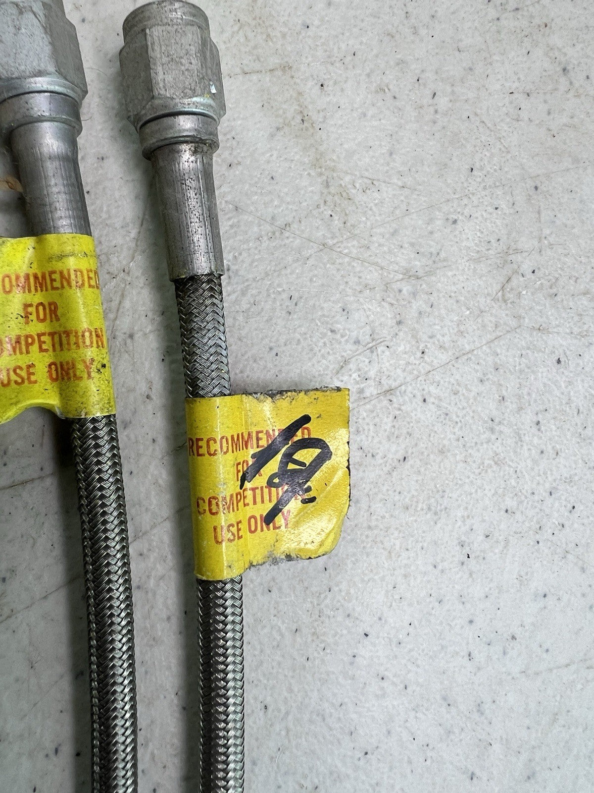 3 Vintage Stainless Steel Braided Hoses – Racing Lines – Competition Use 19”3