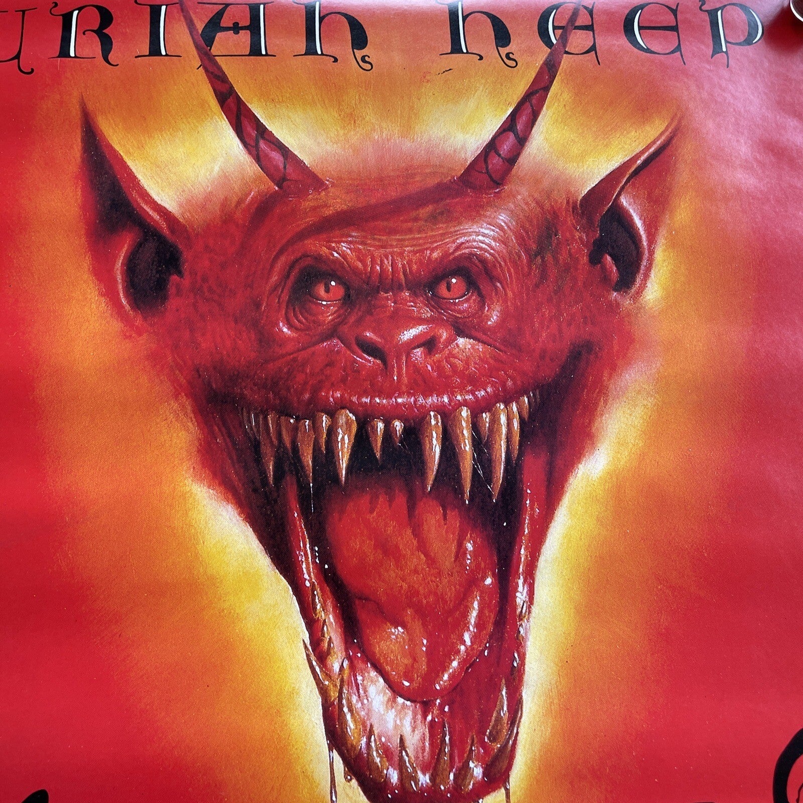 #142 1982 Uriah Heep Abominog Record Store Promo Poster 23” X 23”5