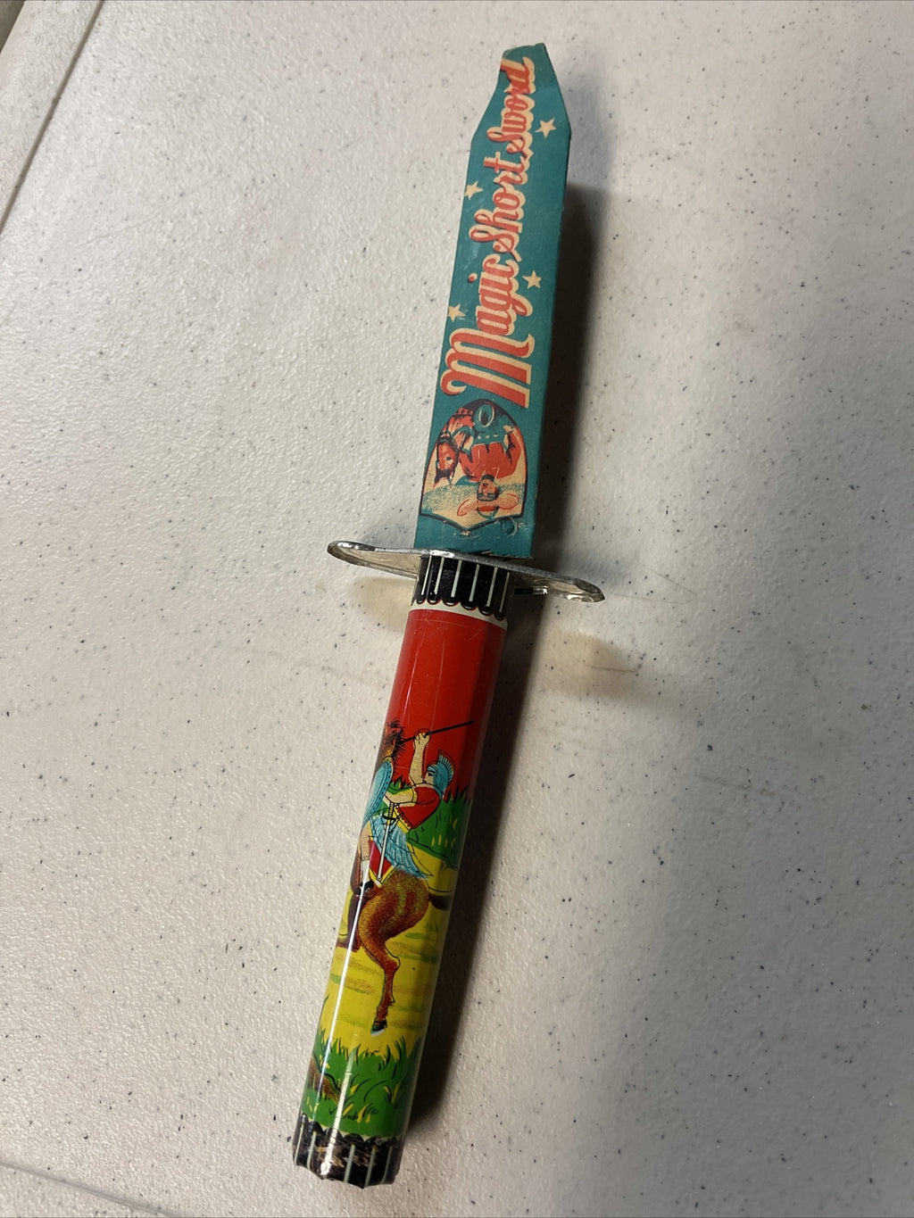 7 NOS SCARCE TIN LITHO Short Sword FRICTION Toy 50'S  JAPAN PRESSED STEEL0