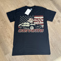 Corvette T Shirt Adult Small Black Gm Official Retro Print Chevrolet0