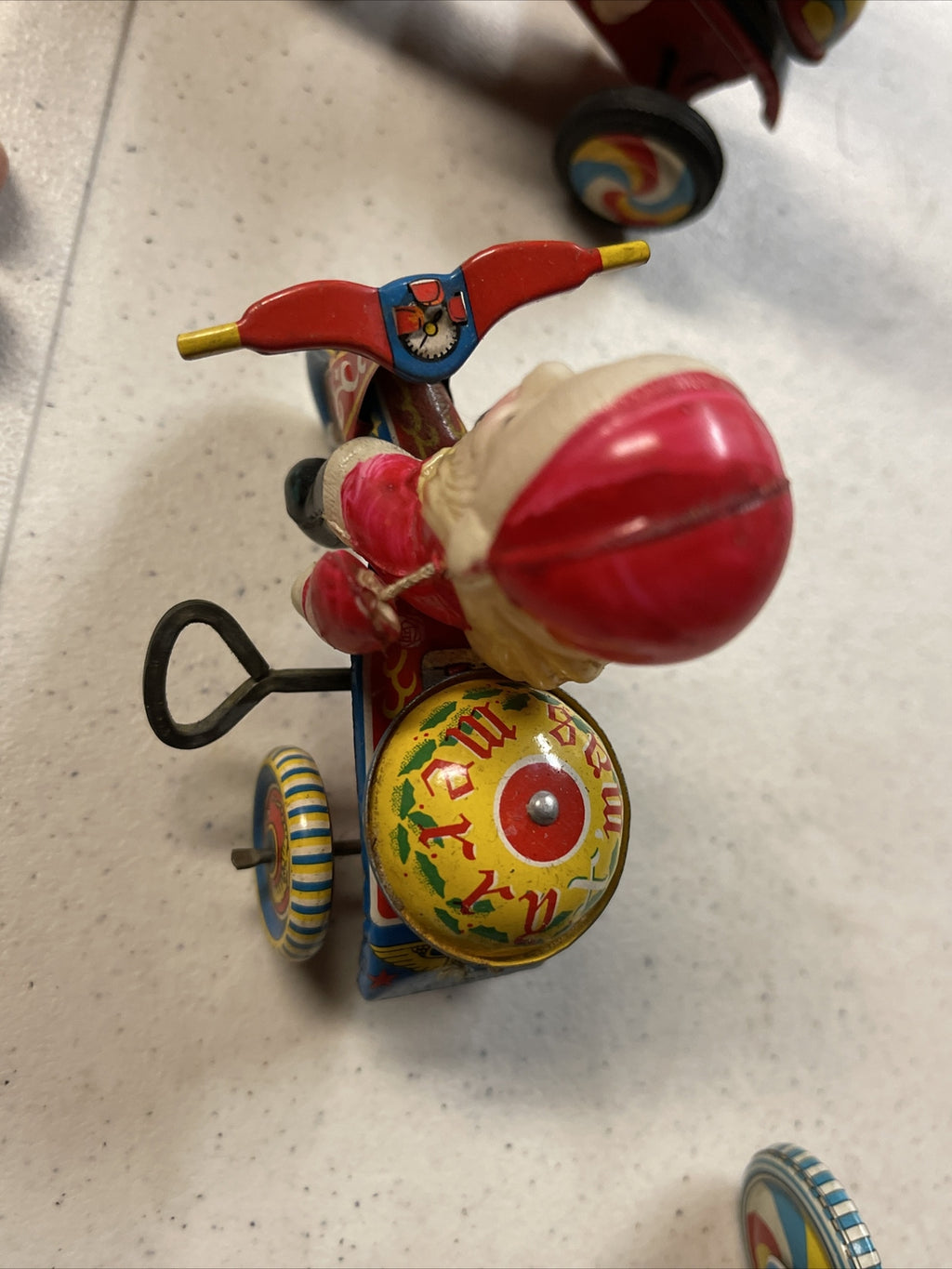 Vintage Tin Toy Lot Of 4  1960s Kanto Litho Wind Up  Rabbit Santa3