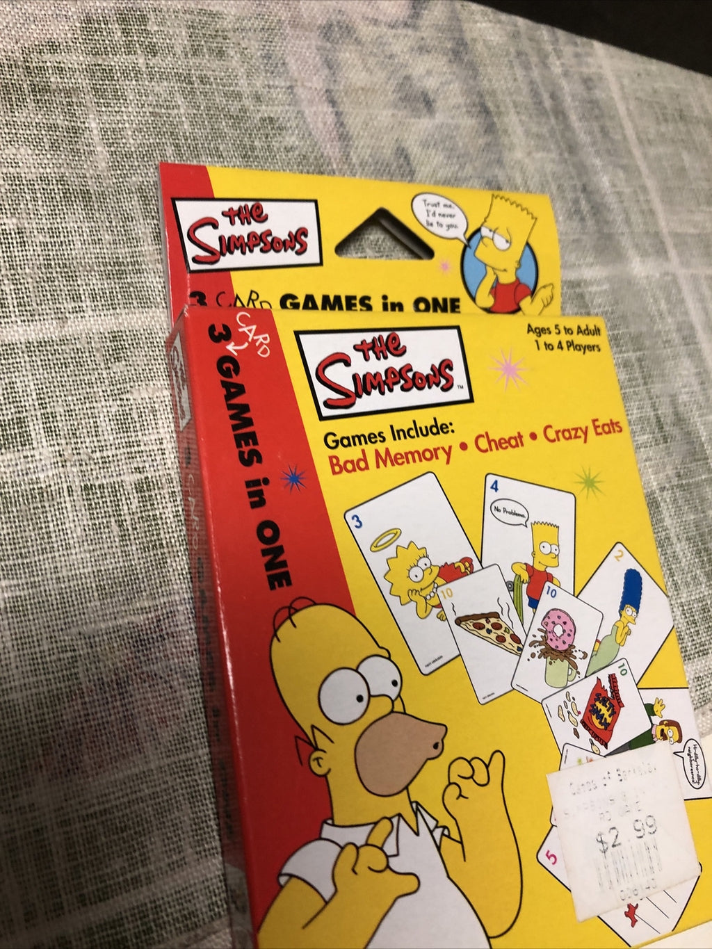 The Simpsons 3 Games in One Card Game Vintage1