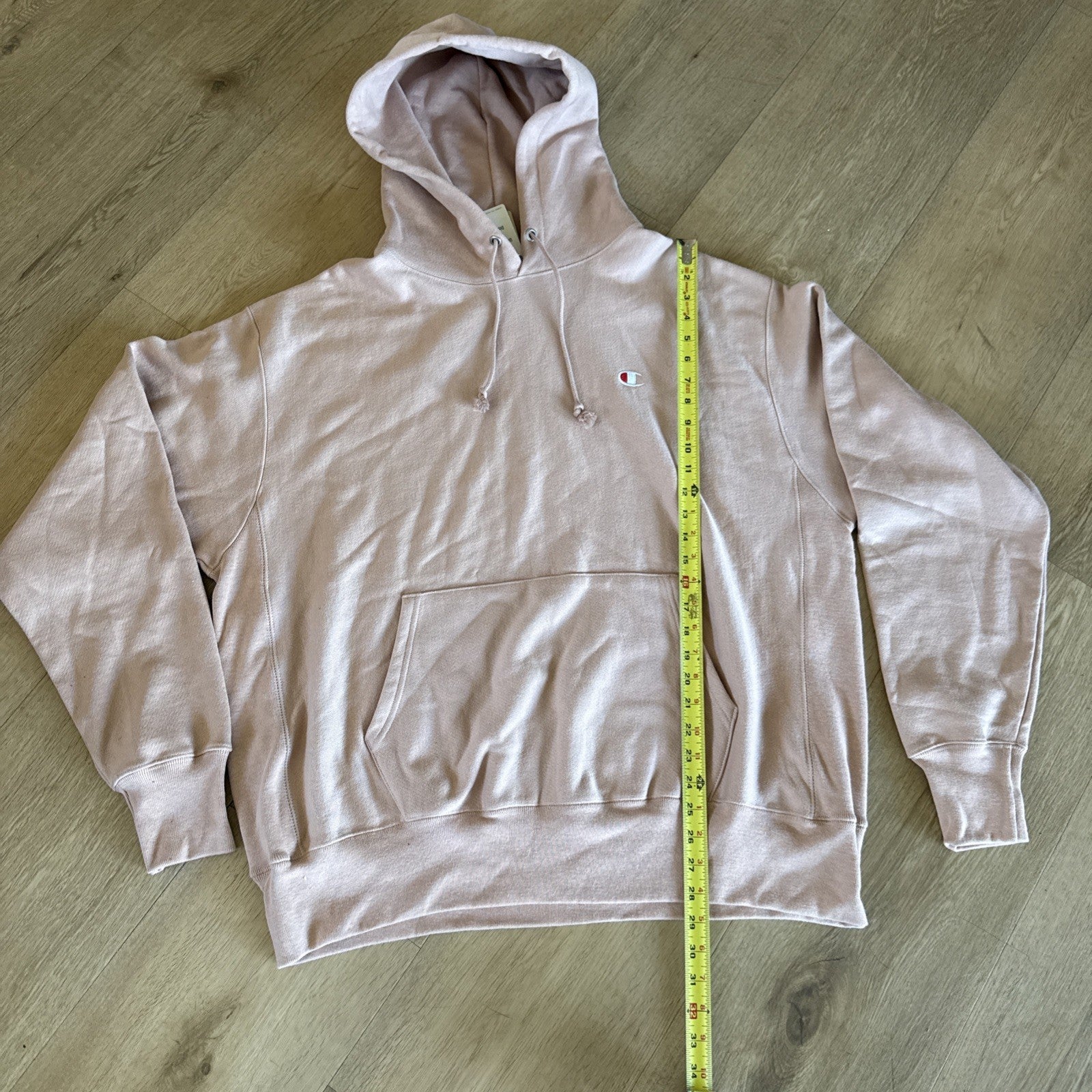 Champion Reverse Weave Hoodie Pink Blush Embroidered Logo Men’s XL4