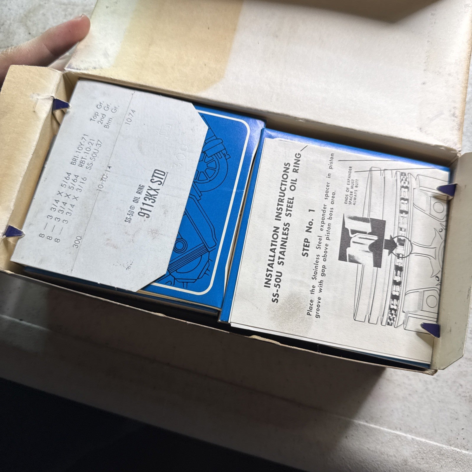 American Hammered KO-506 STD Krome-Oil Piston Ring Set NOS Vintage5