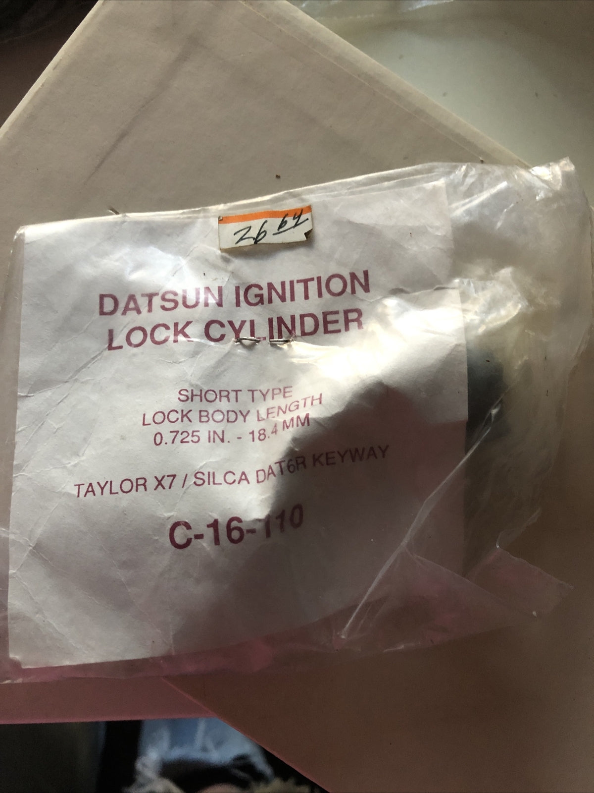 Datsun Ignition Lock Cylinder C-16-110 NOS0