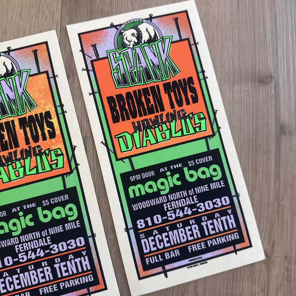 MARK ARMINSKI 1994 SPANK, BROKEN TOYS, HOWLING DIABLOS MAGIC BAG FLYER 12012