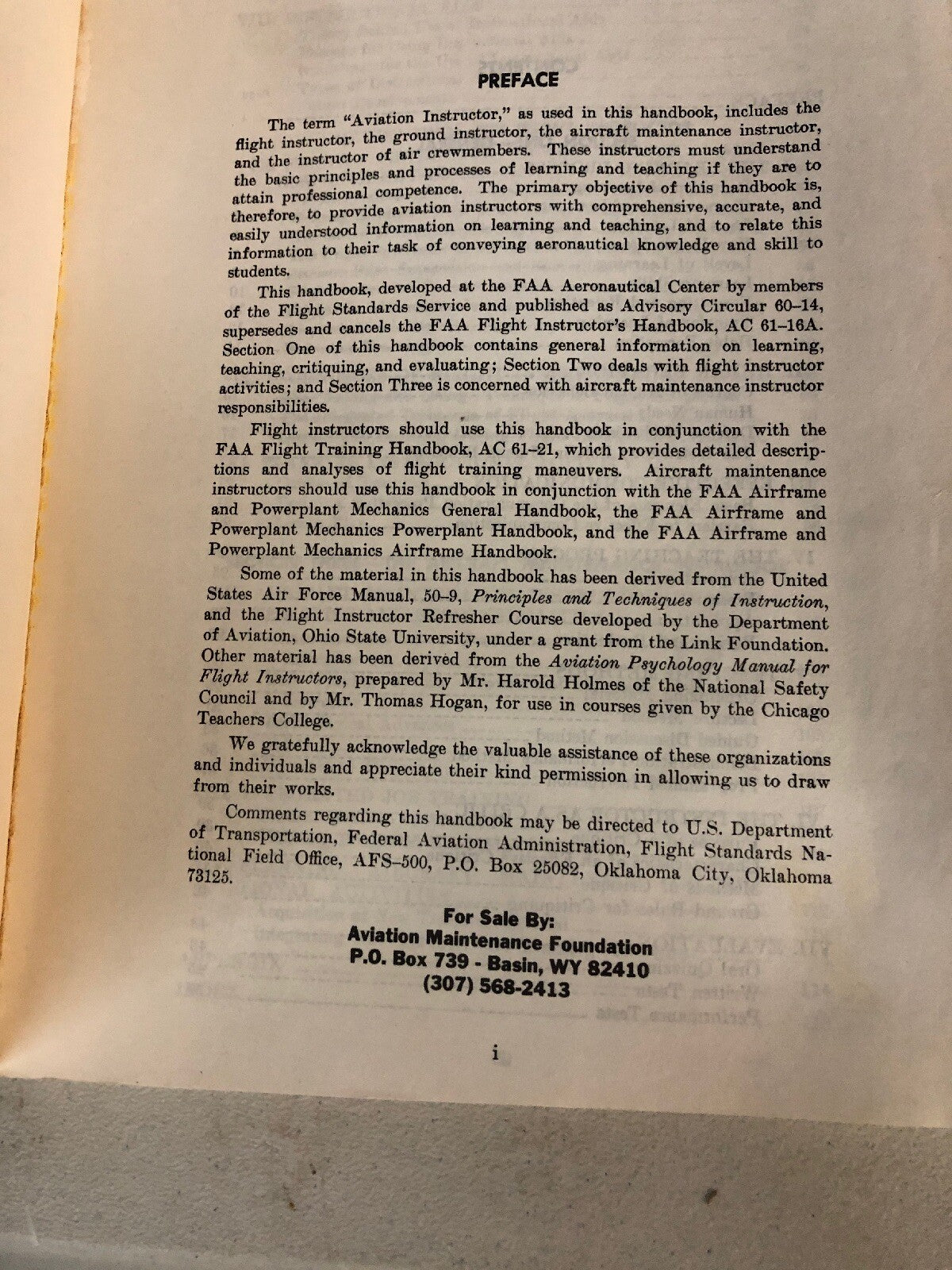 Aviation Instructor's Handbook by Federal Aviation Administration 1977 Aircrafy1