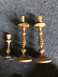 Vintage Pair of 3 Wooden Candle Holders Mid Century Modern0