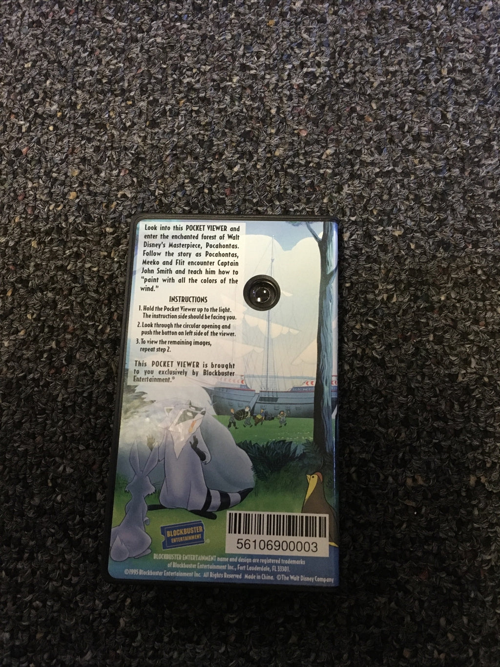 RARE DISNEY POCKET VIEWER POCAHONTAS BLOCKBUSTER VIDEO PROMO ITEM 19952