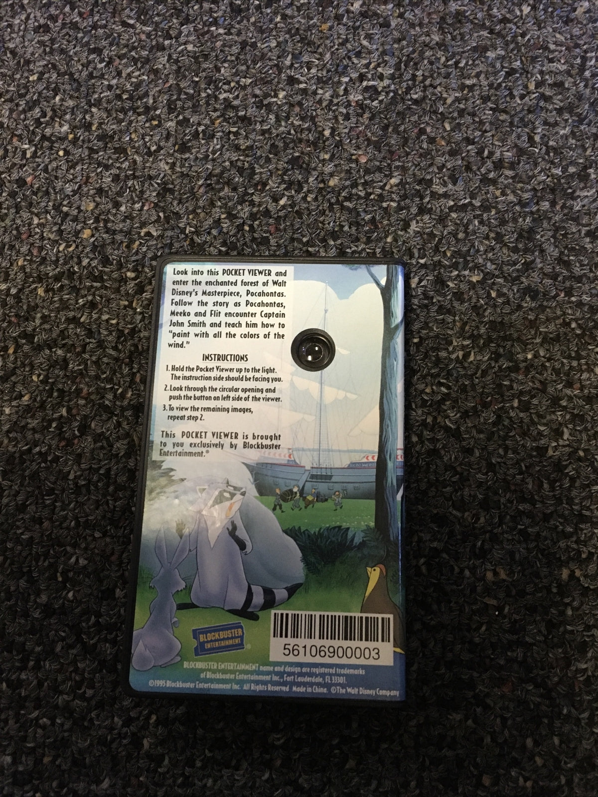 RARE DISNEY POCKET VIEWER POCAHONTAS BLOCKBUSTER VIDEO PROMO ITEM 19952
