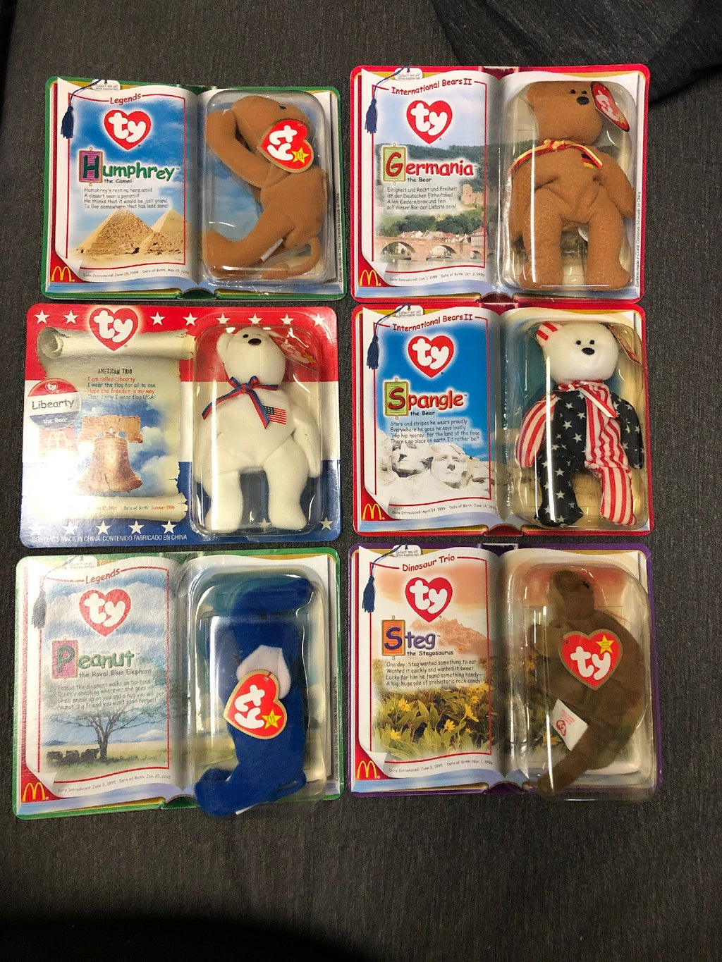 Ty Beanie Baby Lot: 6 Legends, International Bears, Dino Trio0