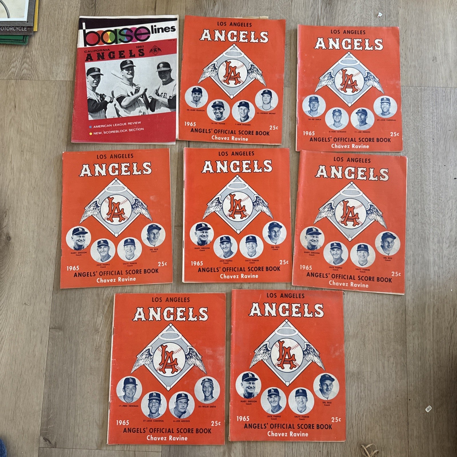 1965 Los Angeles Angels Official Score Book - Chavez Ravine - Vintage Baseball0