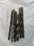 Vintage 6pc Mixed HSS Drill Bit Lot USA Made 7/16" 19/32" S&D Machinist Tools0
